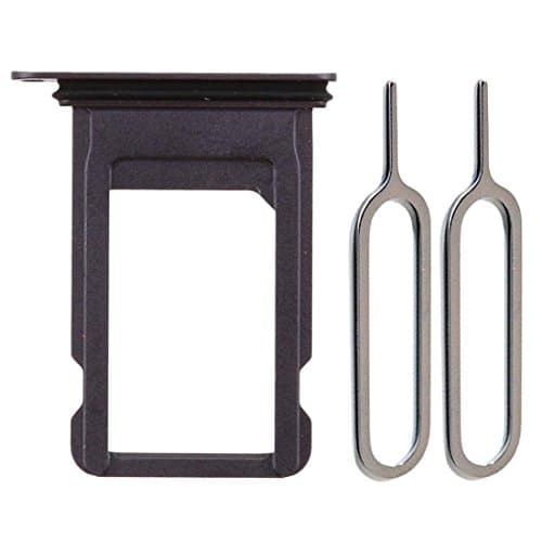 SIM Card Tray for iPhone X with 2 Eject Pins (Black)