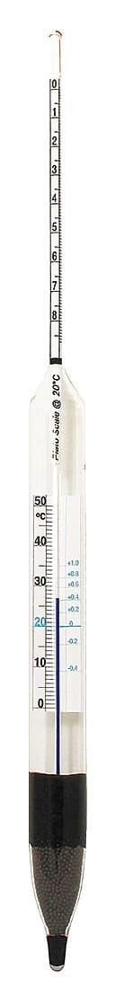 Vee Gee 6757HTS Api Scale Hydrometer with Thermometer, ASTM No. 57H, 59-71 Degree Api Scale, 0.1 Degree Subdivision, 380 mm Length, 0 Degree F-150 Degree F Temperature Range