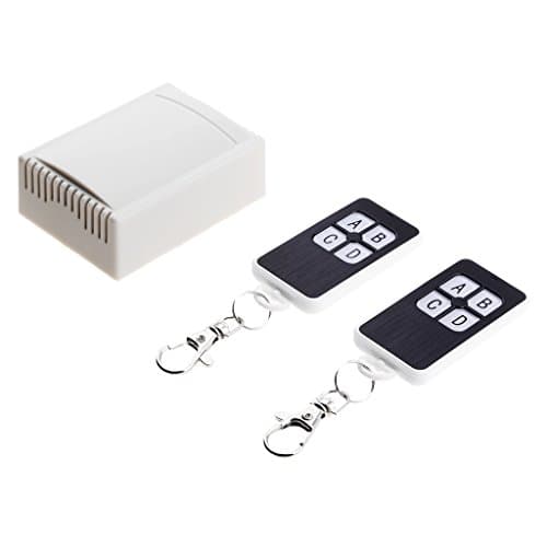 Dolity 12V Wireless RF Remote Control Relay Switch Universal 4-Channel 315Mhz Receiver with 2 Transmitters for Garage Door, Cars, LED Lights, Gateways and More