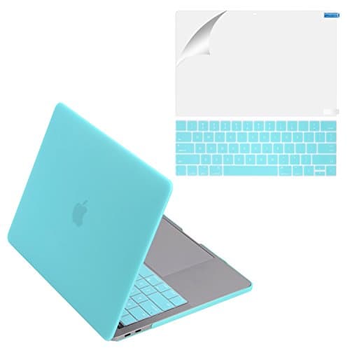 MacBook Pro 13 Case 2017 & 2016 Release A1706/A1708, Mittly Plastic Hard Case Shell Cover with Keyboard Cover &Screen Protector for MacBook Pro 13 Inch with/without Touch Bar & Touch ID, Hot Blue
