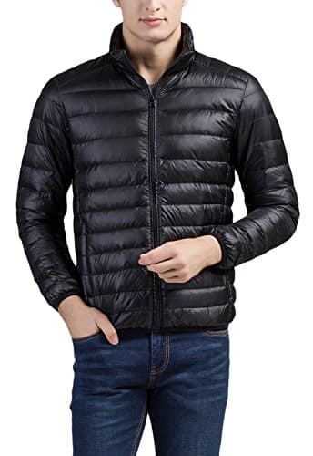 Cheering Men's Down Puffer Packable Jacket Black Small