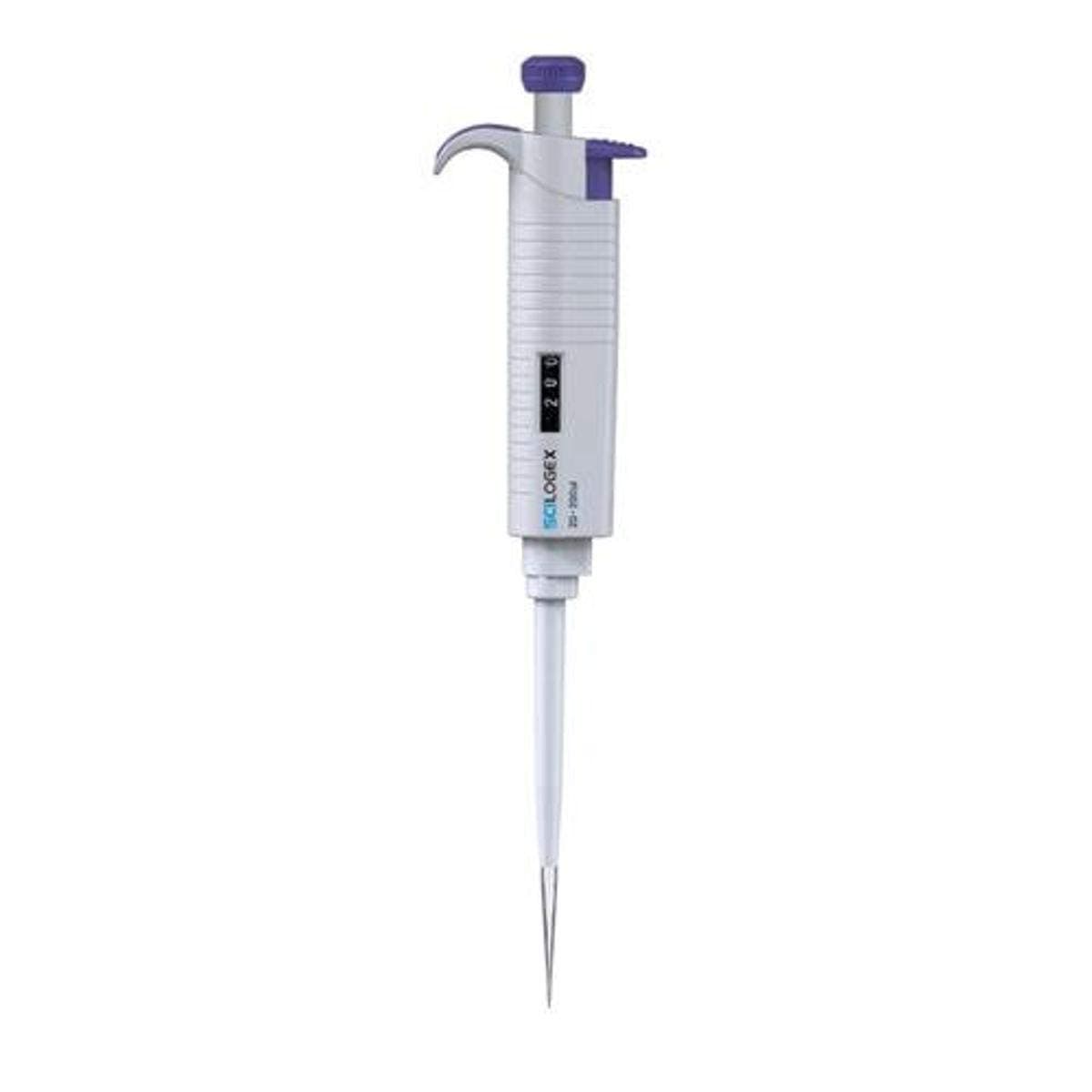 Scilogex MicroPette Plus Autoclavable Single Channel Variable Pipette - Calibrated for Precision, Uses Universal Pipette Tips, Adjustable, Ergonomic, and Easy-to-Read | 0.1-2.5 microliter Volume