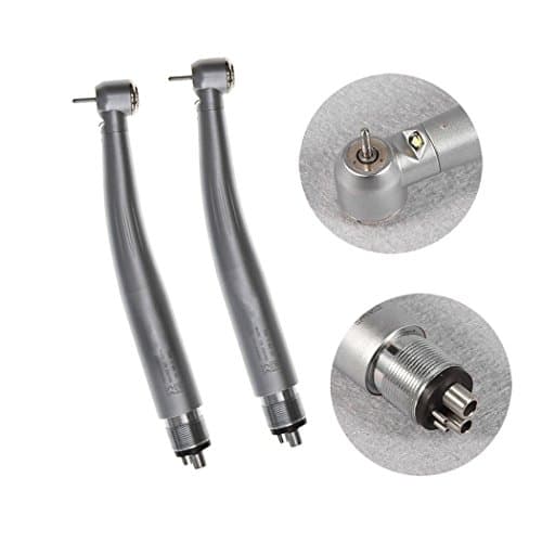 Teeth360 High Speed E-generator Fiber Optic LED Hand Tools Push Button 3 Water Spray 4 Hole (2 Pack)