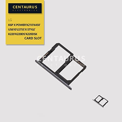 CENTAURUS Nano SIM and Micro SD Memory Card Tray Holder Slot Replacement Black Replacement for LG X Power k6p K210 K450…