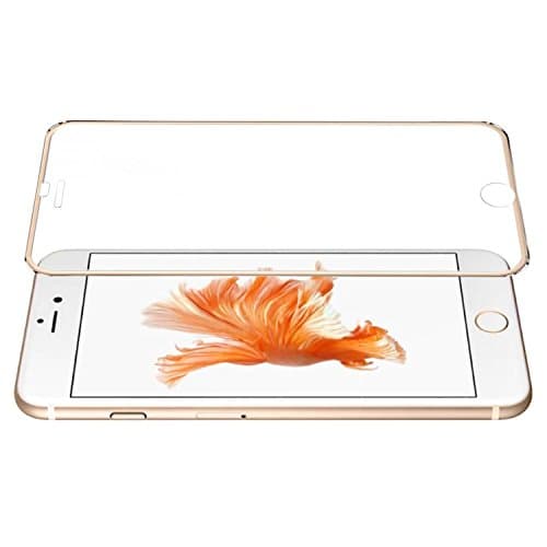 3D Curved Surface Full Coverage Ballistic Tempered Glass Screen Protector with Metal Frame for iPhone 6 Plus / 6s Plus, Gold Edge