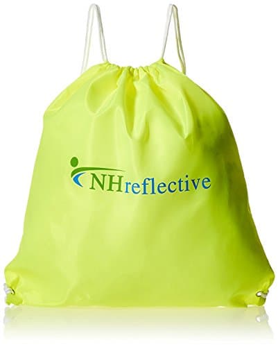 NHreflective High Visibility String Backpack - 4 Pack Neon Yellow Drawstring Bag