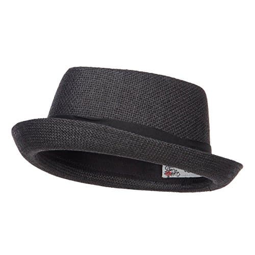 Solid Upbrim Pork Pie Fedora - Black M/L