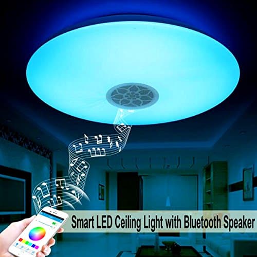 Autai Smart LED Ceiling Light Multi Color Changing and Dimmable with Bluetooth APP and Sound Speaker for Living Room, Bedroom, Dining Room