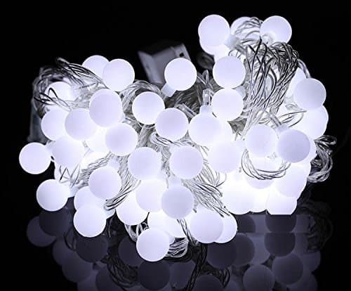 10M 32.8ft 100 Led Lights Globe String Bulb Round Ball Indoor Curtains Lights for Christmas, Wedding,Halloween Party, Garden, Home, Indoor, Outdoor, Bedroom Decorations (white)