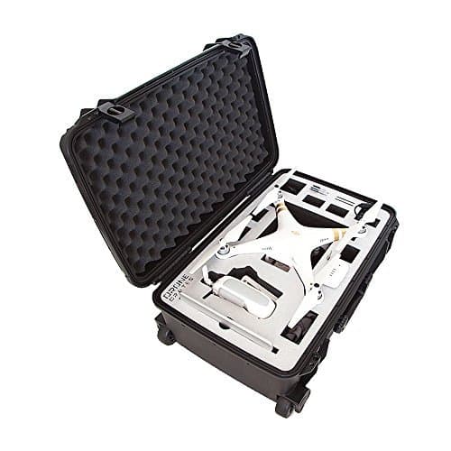 Drone Crates DJI Phantom 3 Case - Rolling, Hardshell, Waterproof, Lifetime Warranty, Made In The USA (Black Case, White Foam)