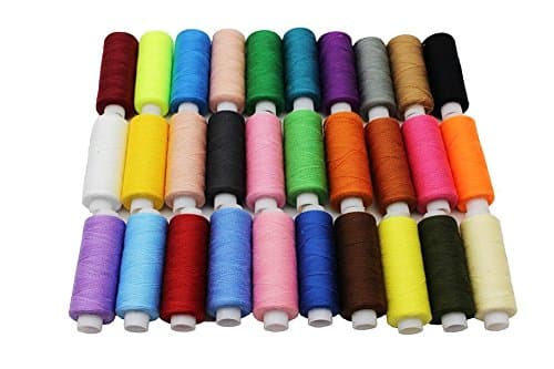 RenBa Polyester Sewing Threads Spool 30 Assorted Colors, 250 Yards