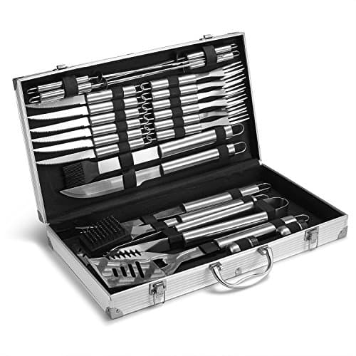 Grill Tool Set BBQ Tool set Barbecue tool set 24-piece Stainless Steel Grill Utensils with Aluminum Storage Case