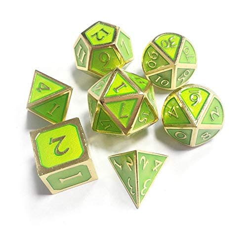 longrep 7 Pieces Set Table Games Dice Multiple Sides Dice Innovative RPG Dice Metal Dice set for Game Dungeons and Dragons RPG Math Teaching