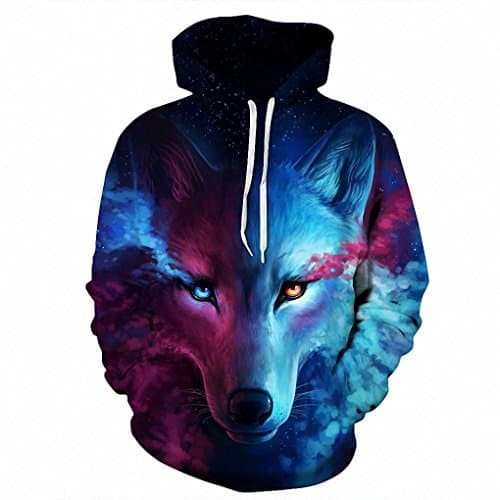 3D wolf prints hat pocket pullover sweater men with hat sweater men's hoodie , weiyi-020 , m