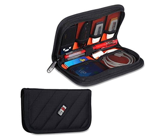 Kbag Universal Electronics Accessories Case / USB Drive Shuttle / Cable Organizer Bag with Five Cable Tie (Black)