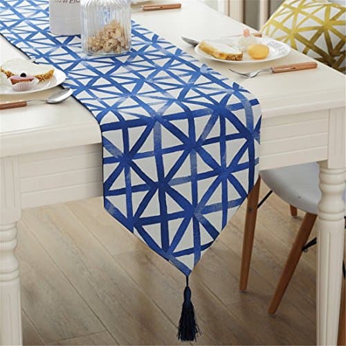 Modern simple geometric patterns tassel table runner for party wedding home decorative 72 inch approx