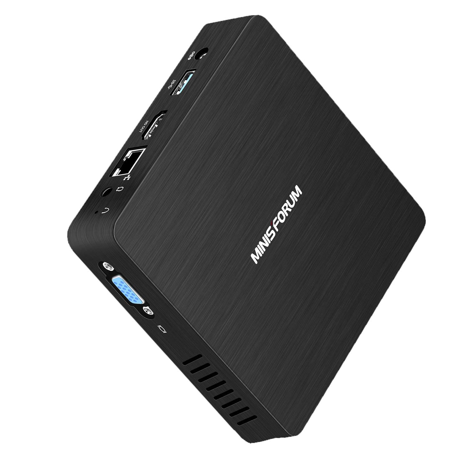 Fanless Mini PC Intel Atom x5-Z8350 Processor Windows 10 Quad Core CPU 4GB DDR/64GB eMMC Mini Desktop Computer HDMI and VGA Ports 2.4/5.8G Dual WiFi BT4.1 USB3.0, Auto Power On