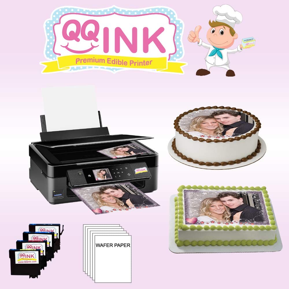 QQink Cake Printer Icing Sheets Designer Bundle Package - All-in-one Bakery Printer, Images Software, Cake Topper Machine
