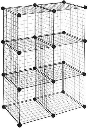 AmazonBasics 6 Cube Wire Storage Shelves - Black