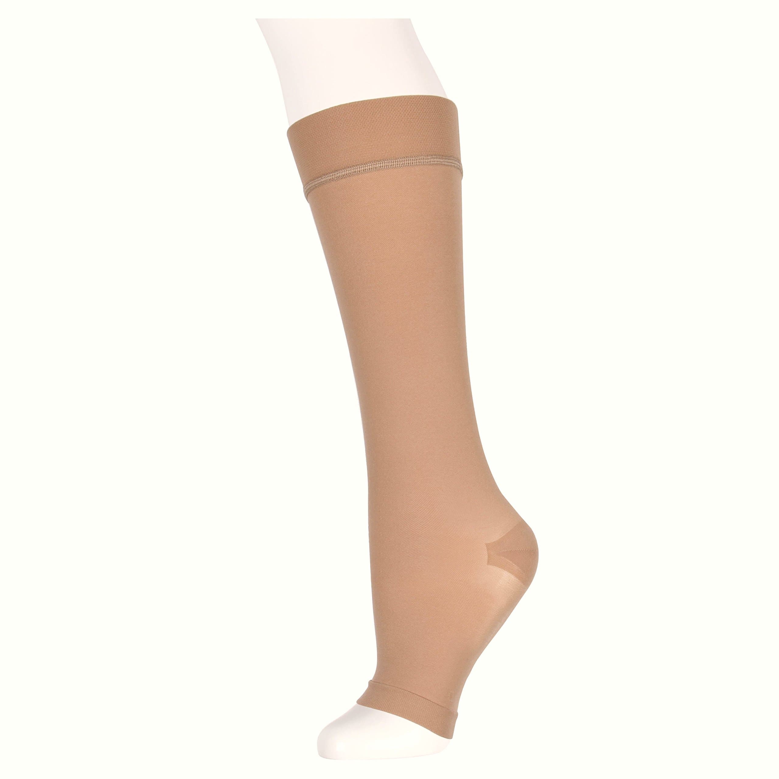 ZaryzzA Compression Stockings, Open Toe Compression Socks, Graduated Support, Knee High, 15-20mm Hg (1 Pair)