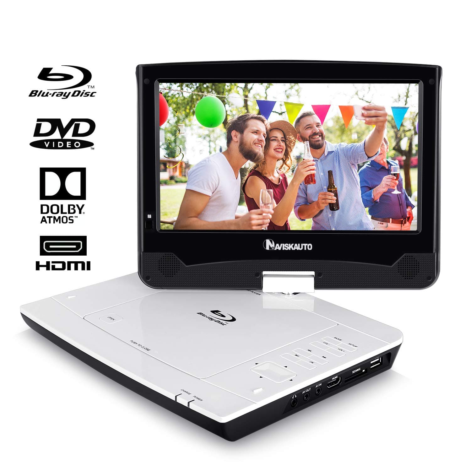 10.1" Portable Blu Ray DVD Player Support Sync Screen