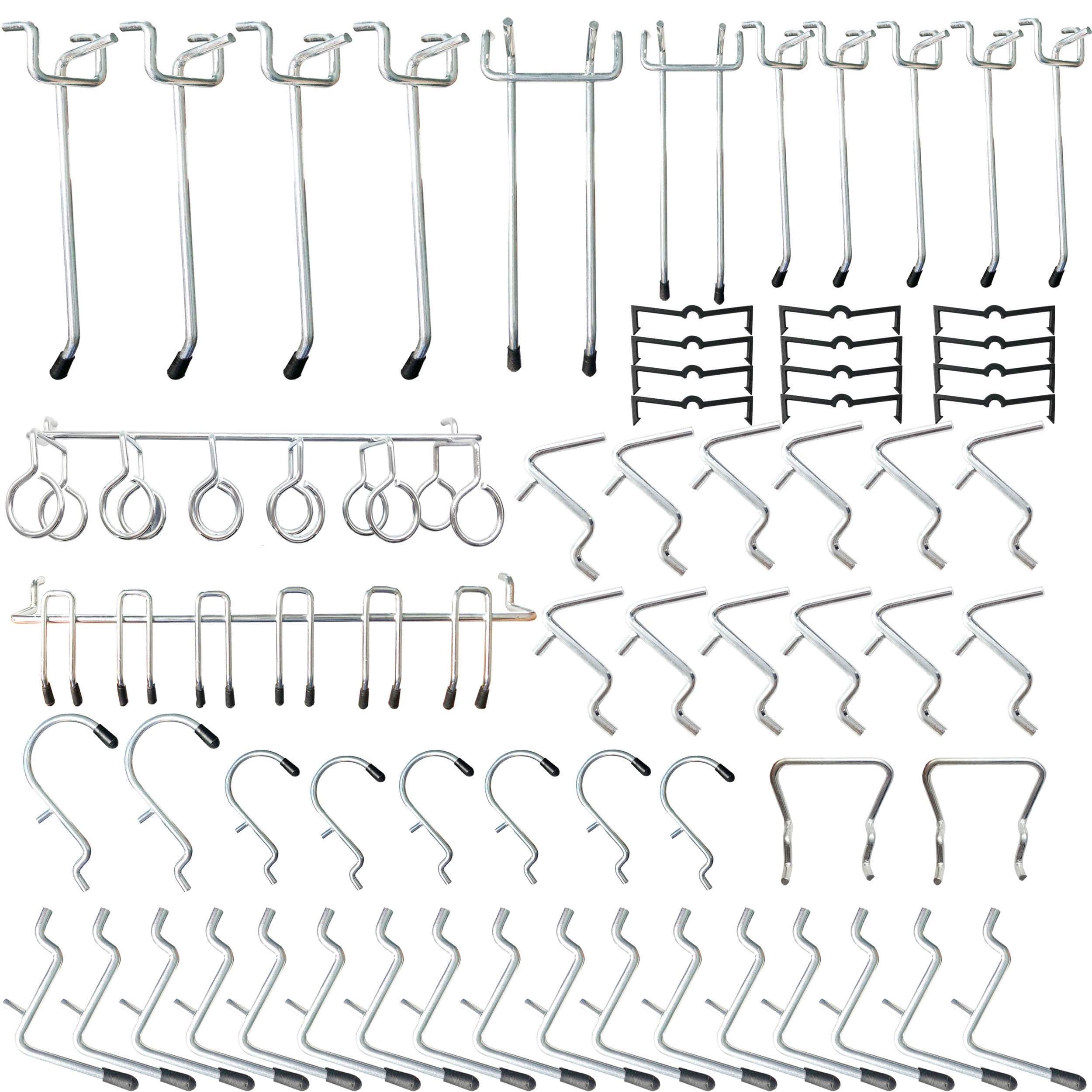 Pegboard Hooks Assortment - 81Pcs Peg Hook Organization with Peg Locks