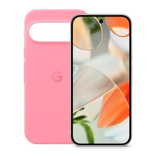 Google Pixel 9 - Unlocked Android Smartphone with Gemini, Advanced Camera, 6.3" Actua Display - Porcelain, 128GB + Pixel 9 & Pixel 9 Pro Case - Stain-Resistant Silicone - Peony