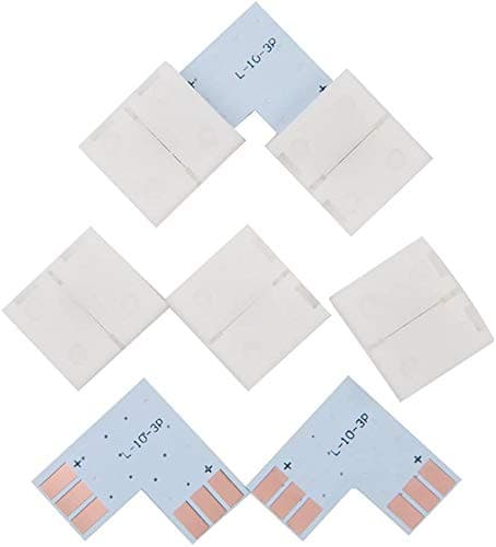 Protium 3PIN 10mm Width Right Angle L Shape solderless Corner Connector for ws2811 ws2812b SK6812 led Strip No Soldering required (Pack of 5 Pcs)