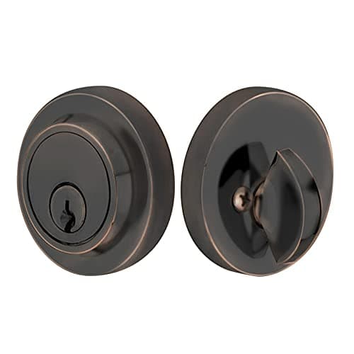 Emtek Hardware Emtek Deadbolt Single Cylinder Solid Brass Round Modern Style Deadbolt, C-Keyway, Model: 8467, Color: Oil Rubbed Bronze (US10B)