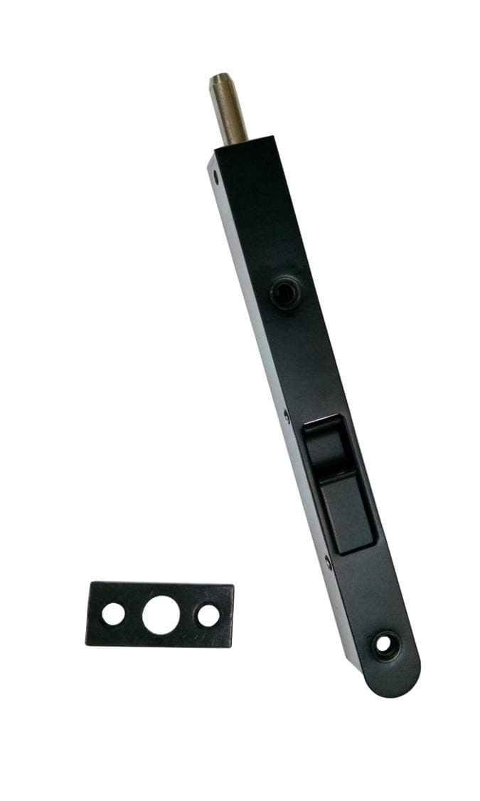 Solid Brass Flush Bolt, 7", Matte Black, 1 Pack