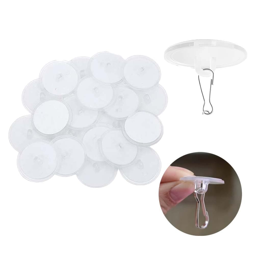 UtySty40 Pack Self Adhesive Wall Hook Sticky Ceiling Hooks Small Disc Sticker Hanger for Christmas Festival Wedding Decorations Baloon Storage Display 2cm/0.78”