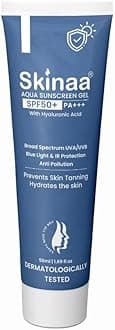 Aqua Sunscreen SPF 50+ PA+++ | Broad Spectrum UVA/UVB & Blue Light Protection | For Men & Women | Suitable for Oily, Dry, Sensitive & Combination Skin | No White Cast | 50ml