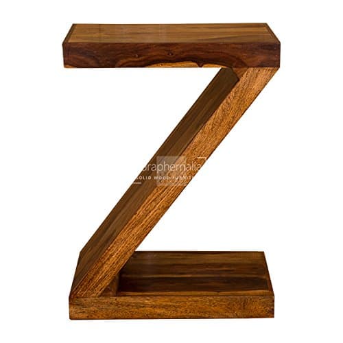 Paraphernalia Gaya cube solid sheesham Z shaped side table/display unit
