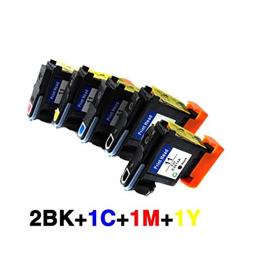 5X Compatible for HP11 Printhead Replacement for HP 11 Printer C4810A C4811A C4812A C4813A (2BK+1C+1M+1Y)