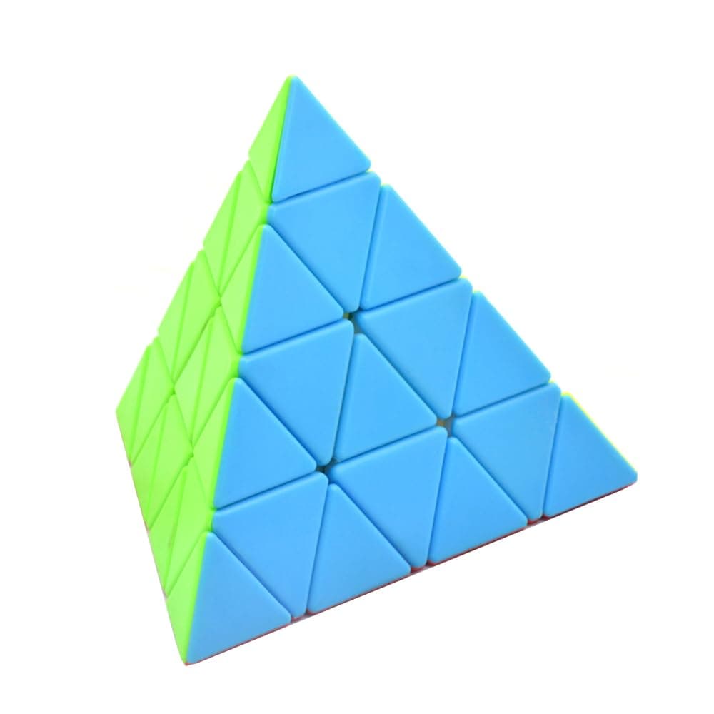 4x4 Pyraminx Cube 4x4x4 Pyramid Magic Speed Cube Stickerless Triangle Puzzle Cube Brain Teasers Puzzle Toys for Kids