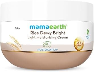 Rice Dewy Bright Light Moisturizing Cream With Rice Water & Niacinamide For Glass-Skin 50G|For Face, Hands & Body |24H Long-Lasting Moisturization |Non-Greasy Quick Absorbing, All Skintypes