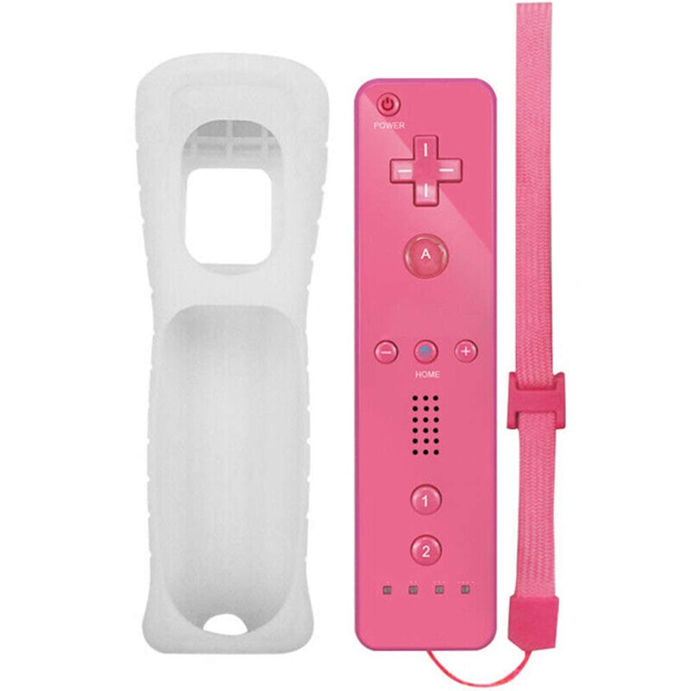 ChamZA Wireless Motion Remote Controller Gamepad for Wii/Wii U, w/Silicone Case & Hand strap (Pink)