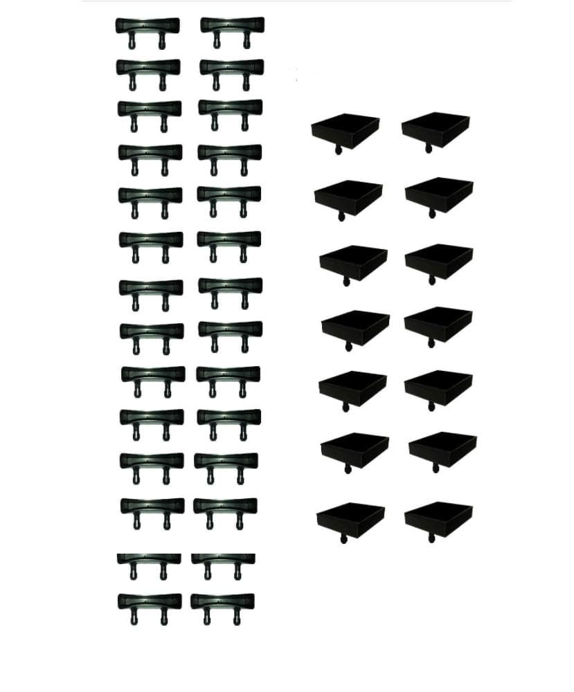 Slatted Frame Brackets 28 Side Brackets 14 Centre Brackets Modern 63mm Black