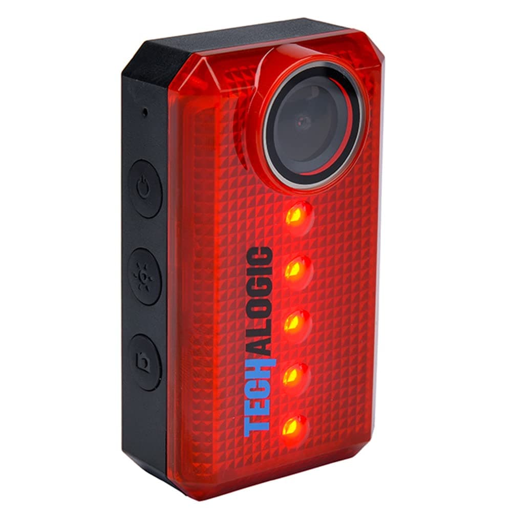 Techalogic CR-1 Rear View Cycle Camera with integrated LED Rear Light. Full HD Cycling Camera with WiFi. Bike Light Cam. Variable Light Mode Options. NEW 2022 CNC Aluminium Mounts