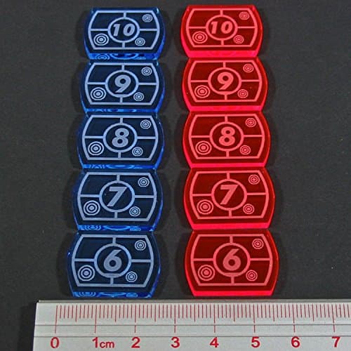 LITKO Space Wing Target Lock Token Set | Compatible with Star Trek: Attack Wing | Fluorescent Pink and Fluorescent Blue (Target Lock #6-10)