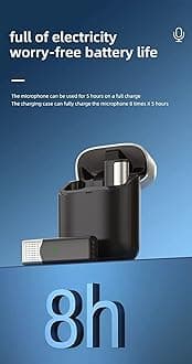 MAYBESTA Wireless Lavalier Omnidirectional Microphone System Vlog for Type-C Android & iPhone,Plug and Play,Noise Reduction,No Need APP & Bluetooth (MB33)