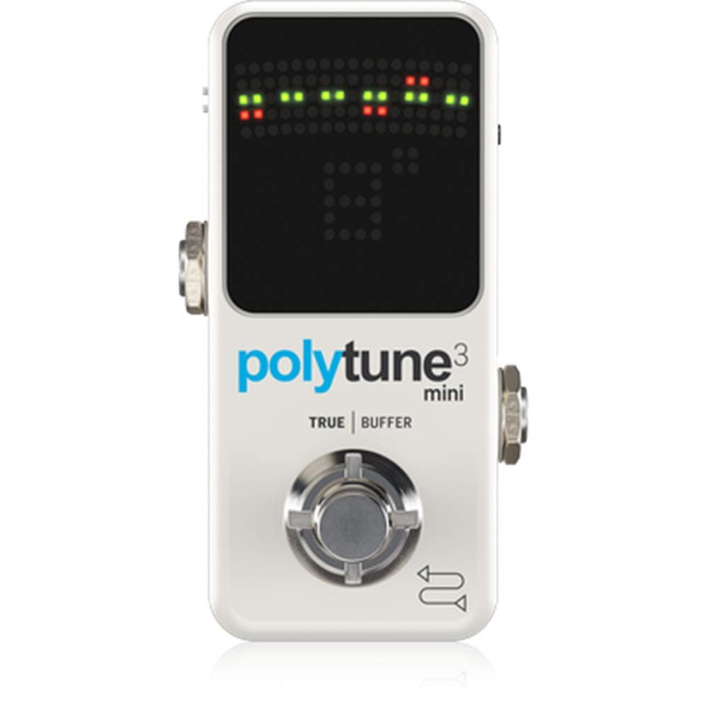 POLYTUNE 3 MINI Tiny Polyphonic Tuner with Multiple Tuning Modes and Built-In BONAFIDE BUFFER, White