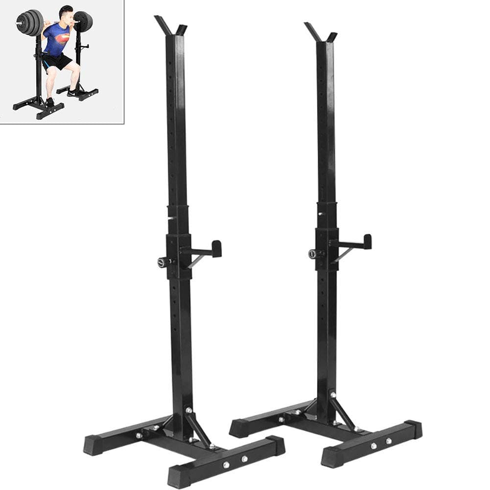 Yajun Adjustable Squat Rack Stands for Barbell Solid Steel Multifunction Sturdy Durable Heavy Duty Power Weight Support 200kg Max Load