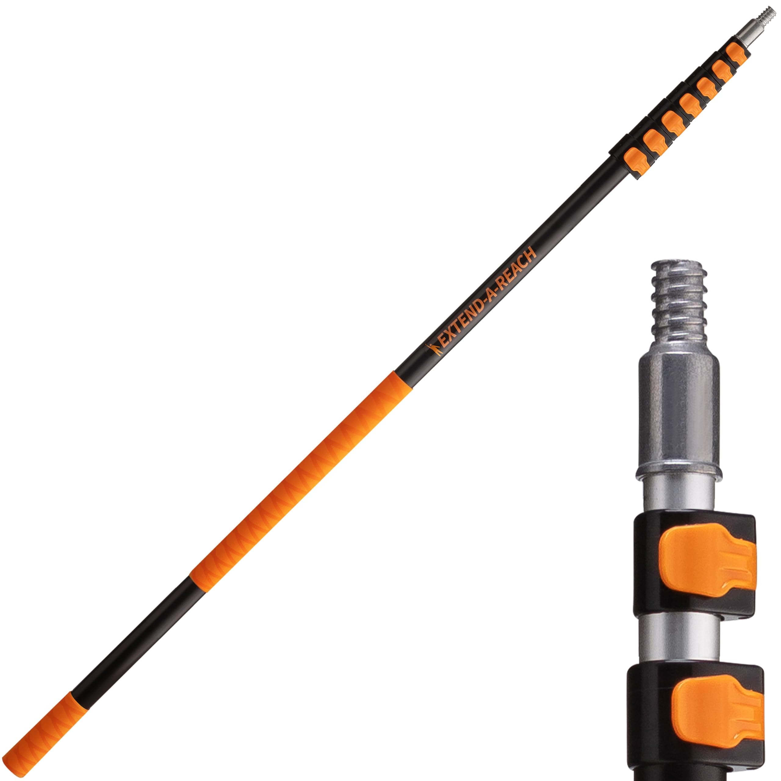7-30 ft Long Telescopic Extension Pole // Multi-Purpose Extendable Pole with Universal Twist-on Metal Tip // Lightweight and Sturdy // Best Telescoping Pole for Painting, Dusting and Window Cleaning
