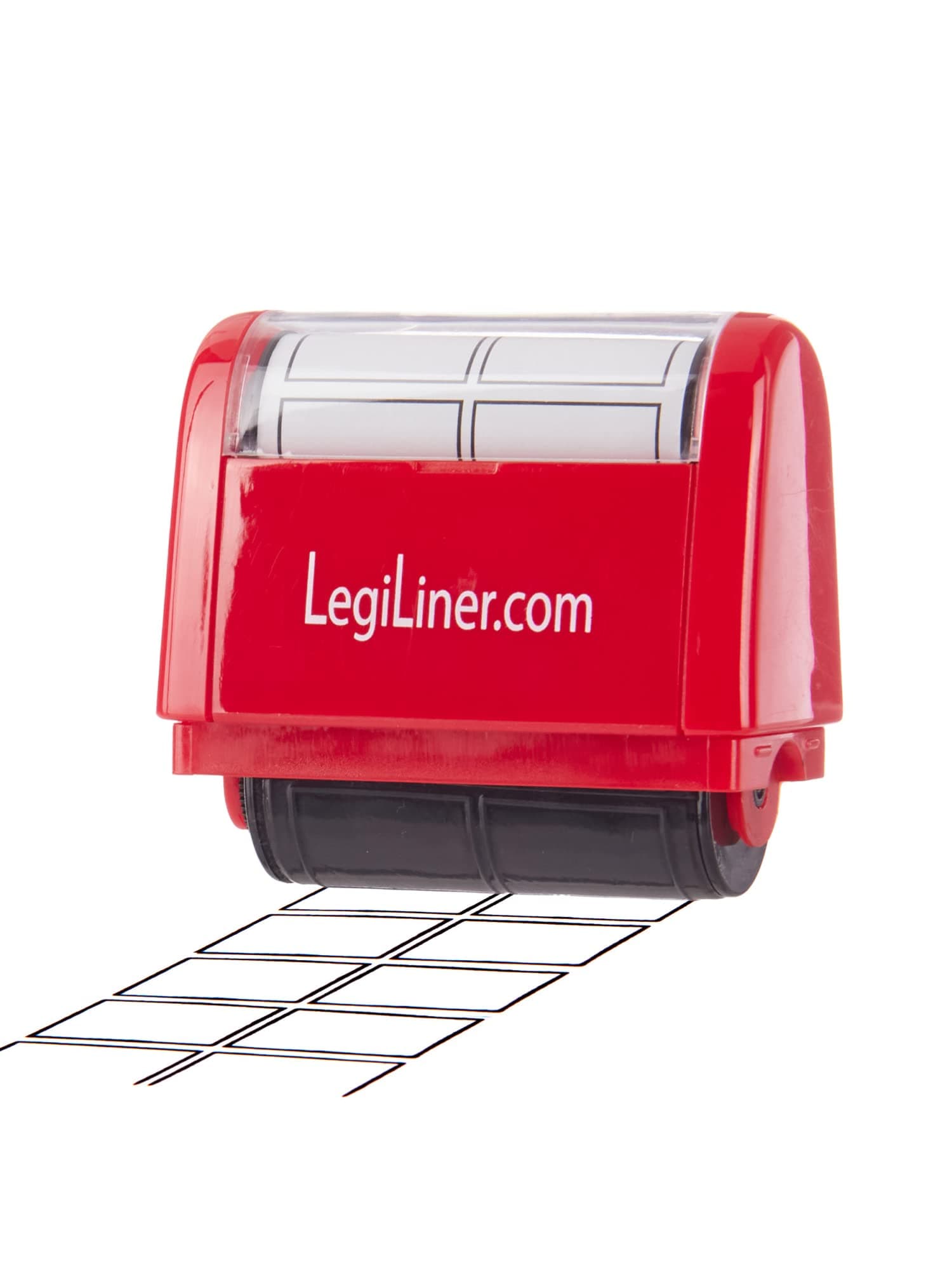 LEGILINER Boxes Teacher Stamp – Rectangle Rolling Ink Pattern for Handwriting & Math. Classroom & Home Use, Fractions. Refillable Ink Writing Practice Roller Stamp. (Double Row Boxes)