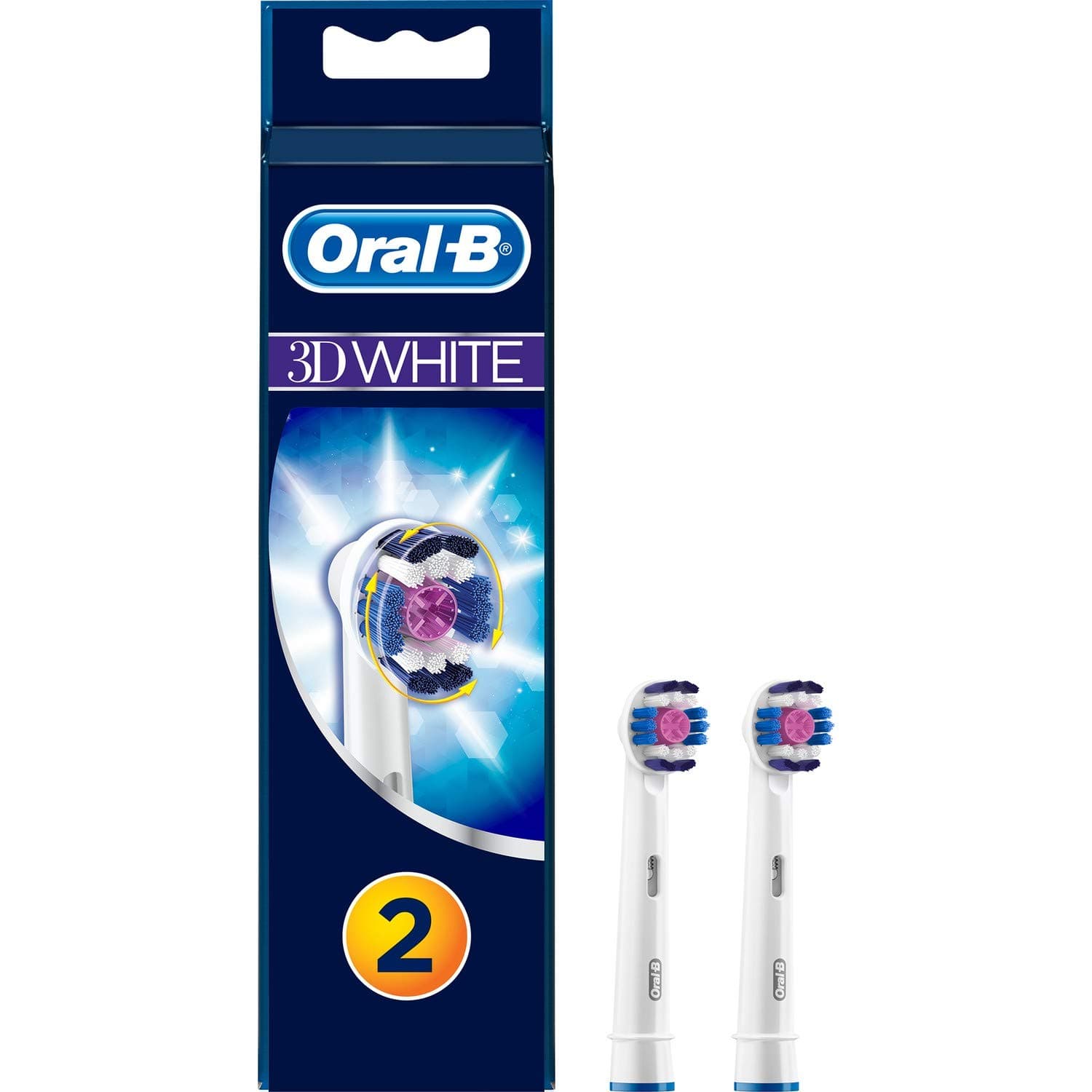 Oral-B 3D White Replacement Brush Head 2 Count