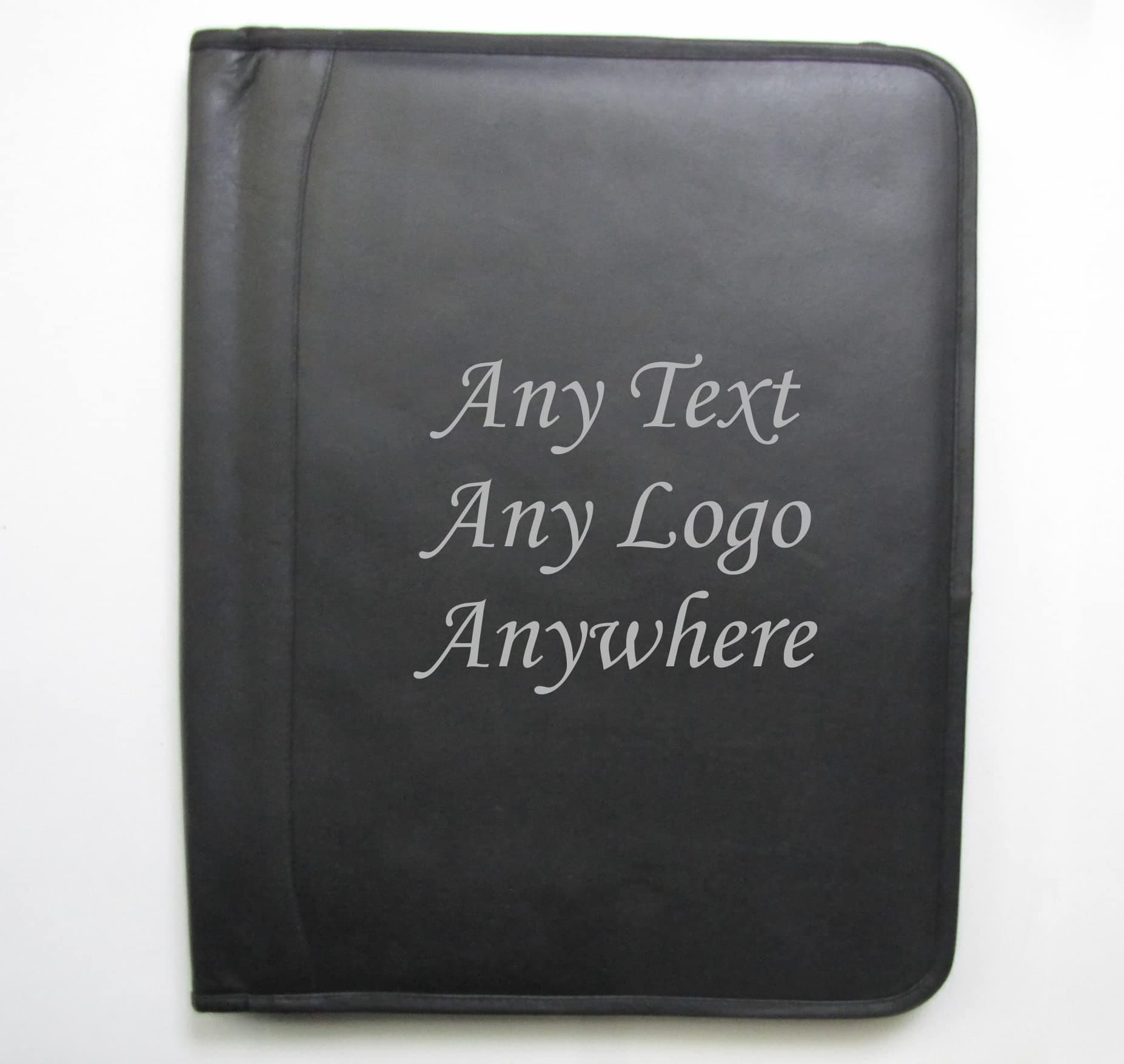 Black Leather Presentation A4 Folder Portfolio (Will Hold A4 Diary/Livescribe) H0100/1 (Personalise with Logo)