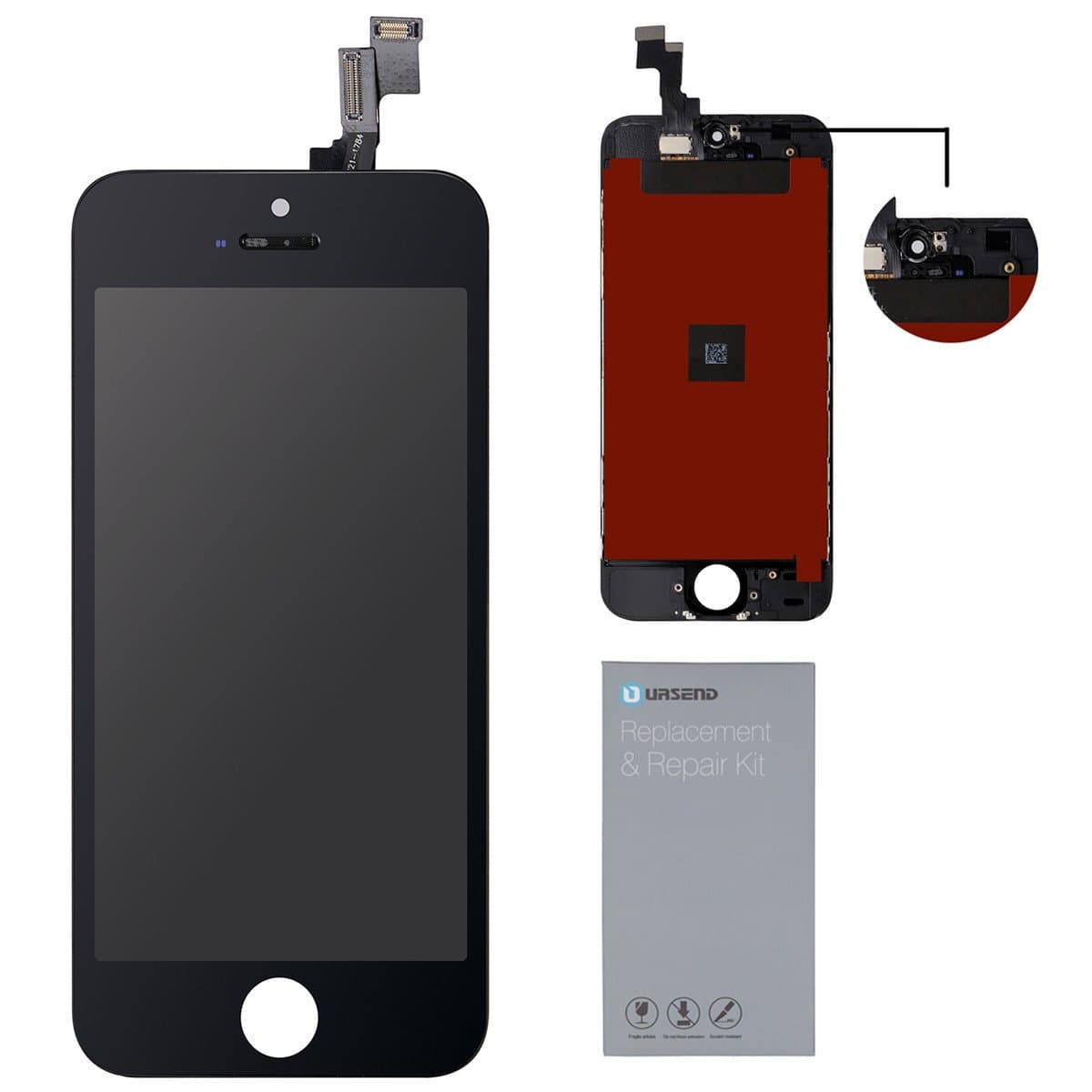 Apple iPhone SE Black Replacement LCD Display and Touch Screen Digitizer Assembly. For iPhone Model A1723