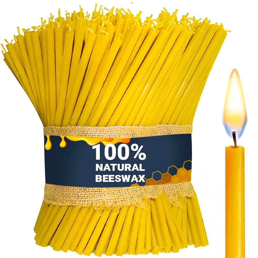 45 Pack Set Pure Beeswax Taper of Natural Wax ā 7 inch Honey Scented Aroma ā Healthy Beeswax for Religious Home Meditation Party and DIY Purposes 1101415