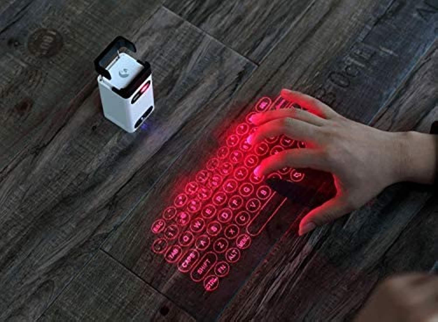 World's Most Advanced Wireless Laser Projection Bluetooth Virtual Keyboard & Mouse for iPhone, Ipad, Smartphone and Tablets